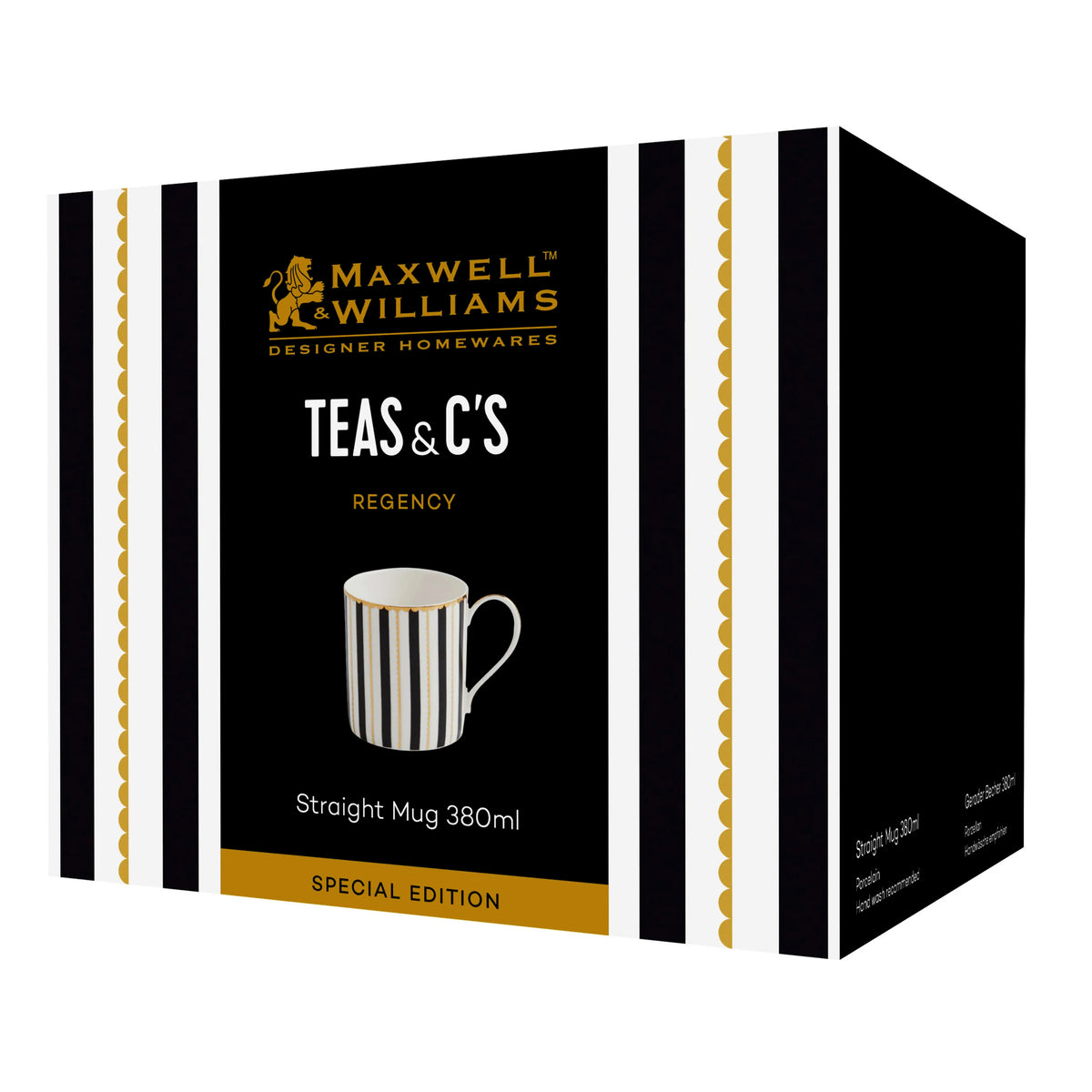 Ceramic Mug, Straight Regency, Black