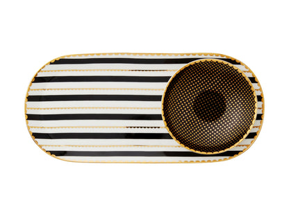 Ceramic Platter & Dish, Straight Regency, Black