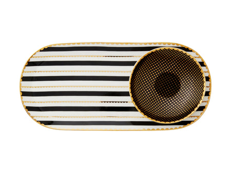 Ceramic Platter & Dish, Straight Regency, Black