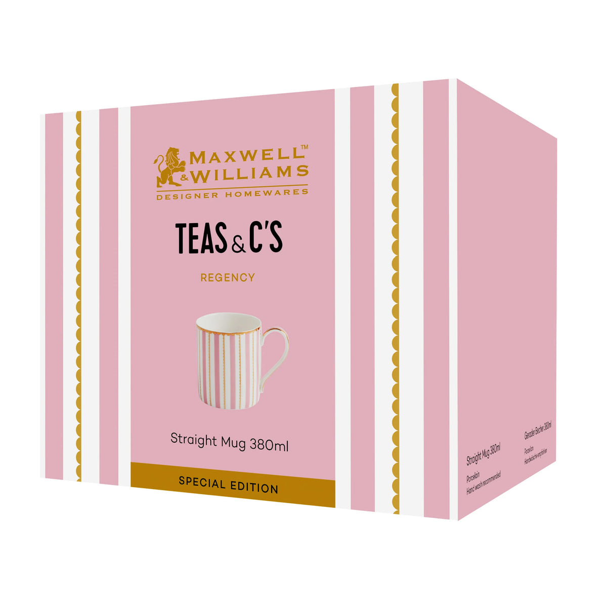Ceramic Mug, Straight Regency, Pink