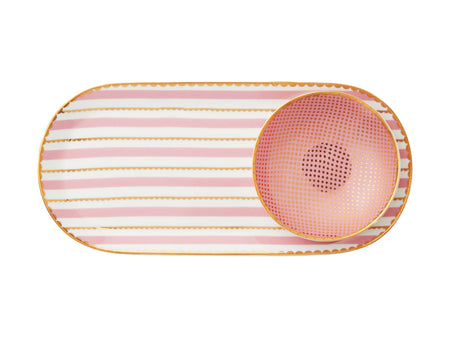 Ceramic Platter & Dish, Straight Regency, Pink