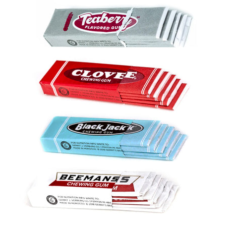 Retro Gum, Black Jack, Beeman, Clove, Teaberry