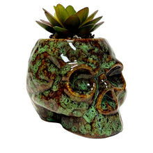 Load image into Gallery viewer, Pot W/ Storage, Skull, Green
