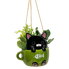 Load image into Gallery viewer, Planter, Cats In Cups, Hanging
