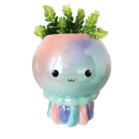 Planter, Ceramic, Footed Jellyfish