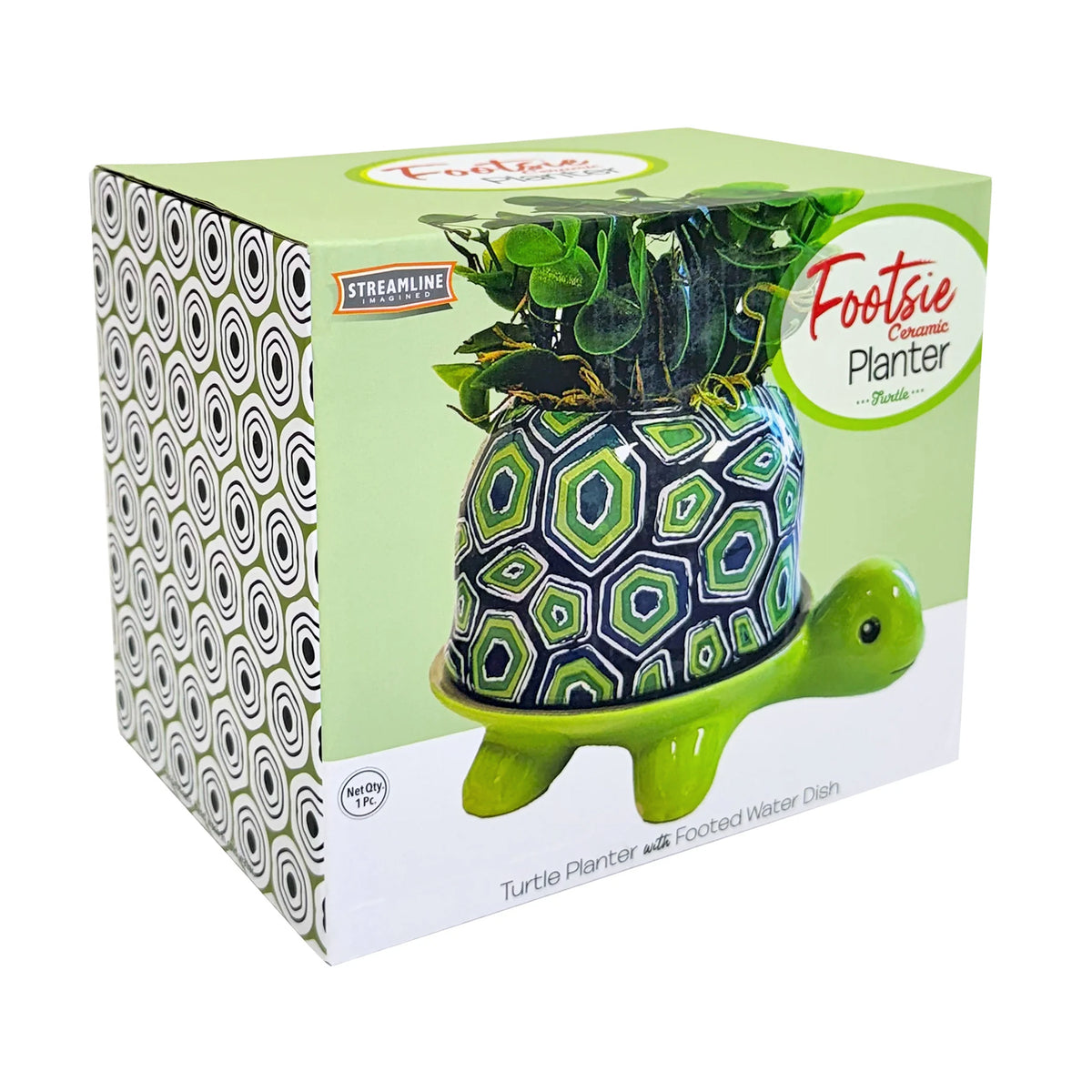 Planter, Ceramic, Footed Turtle