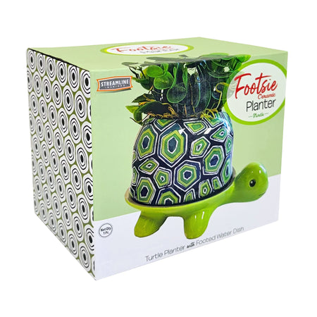 Planter, Ceramic, Footed Turtle