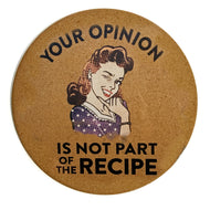 Trivet, cork, Humor, 6 Assorted