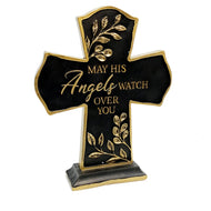 Polyresin Angels Watch Pedestal Cross,