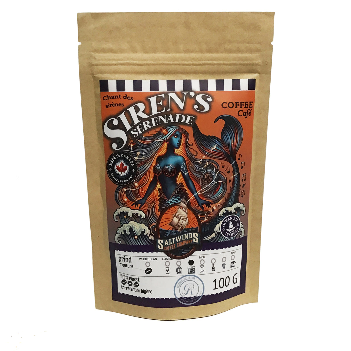 Coffee, 100g, Sirens Serenade, Light Roast, Ground