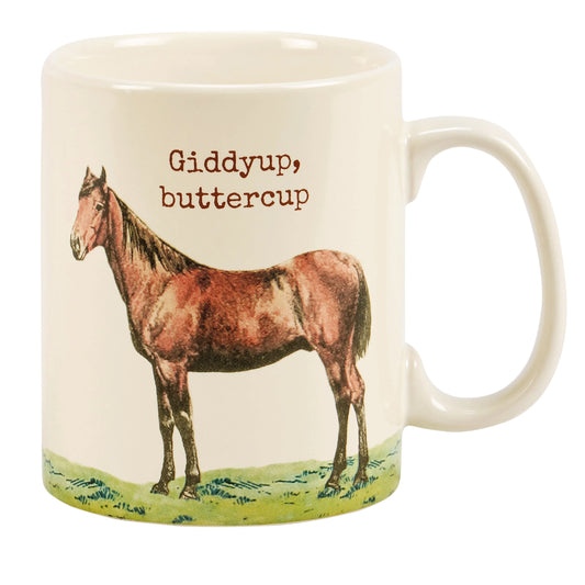 Mug-, Ceramic, 20oz, Giddyup Buttercup