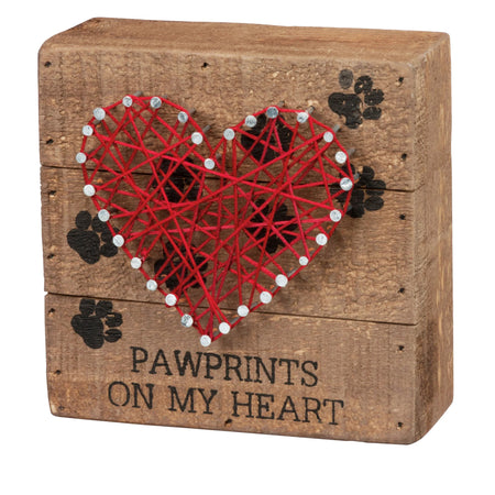 Decor, String Art, Pawprint On My Heart