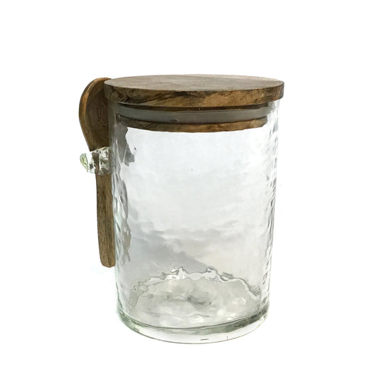 Canister, Glass, Spoonhold, Medium