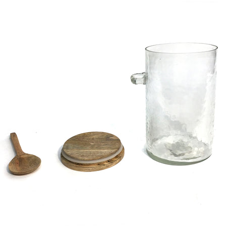 Canister, Glass, Spoonhold, Large