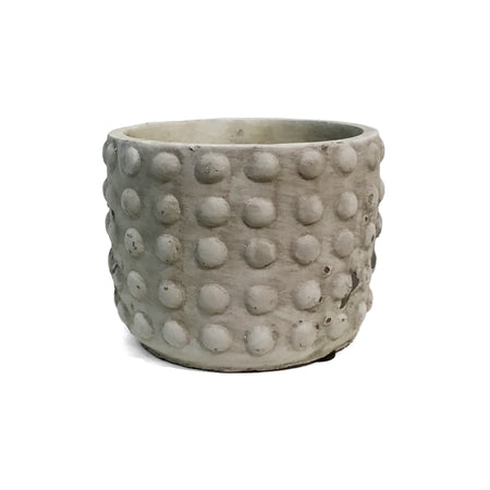 Pot, 4in, CementGrey Bubble