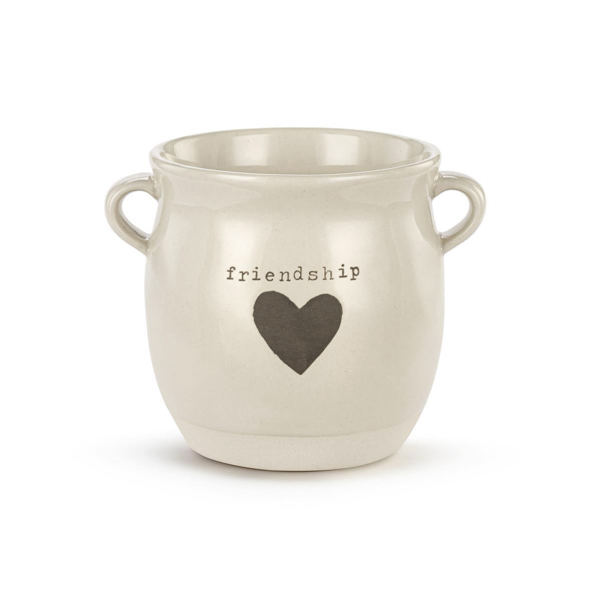 Pot, 4in, Stoneware, Friendship Heart