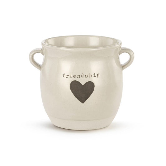 Pot, 4in, Stoneware, Friendship Heart