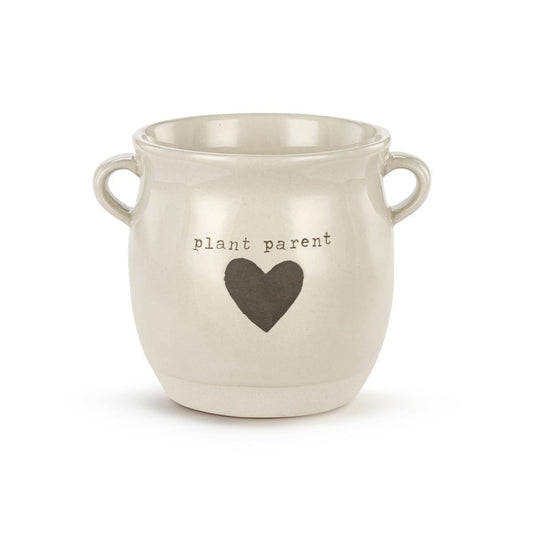 Pot, 4in, Stoneware, Plant Parent Heart