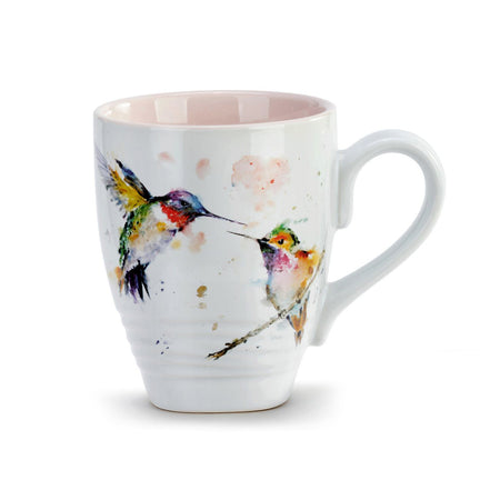 Ceramic  Mug, 16oz, Pink/Love Birds