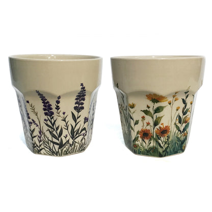 Pot, 5in, Ceramic, Florals, Assorted