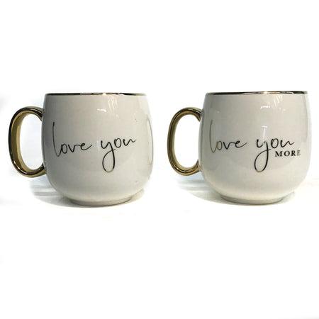 Mug, 12oz, love You, Gold Handle