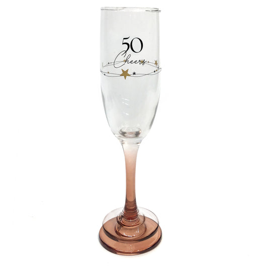 Wine Flute Glass, 50 Cheers