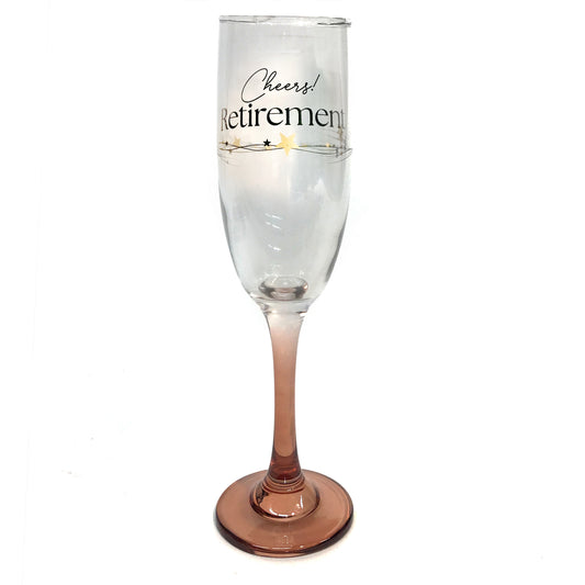 Wine Flute Glass, Cheers Retirement