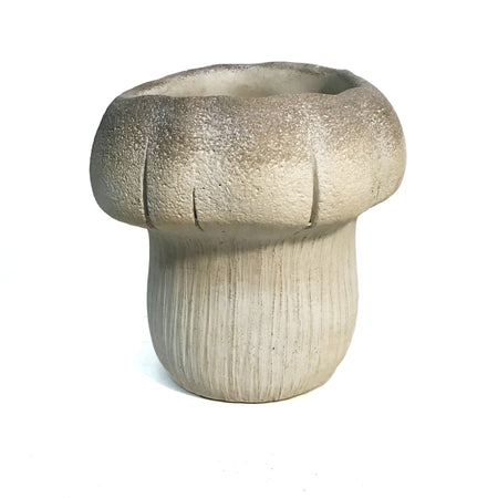 Pot, 7in, Cement, Mushroom