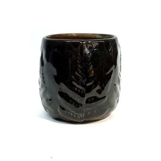 Pot, Ceramic, Fern, Dark Brown