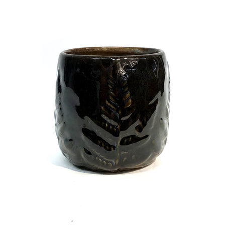 Pot, Ceramic, Fern, Dark Brown