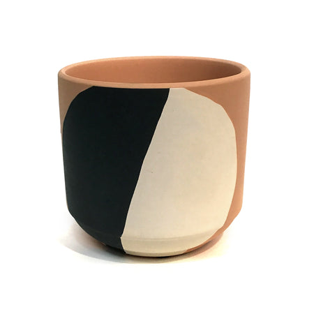 Pot, Ceramic, Small, Abstract Multi-Color