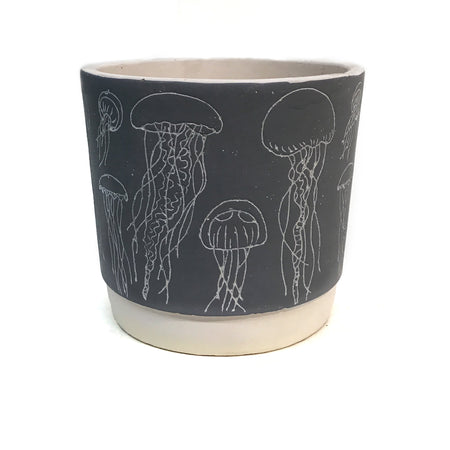 Pot, Cement, 6in, Jelly Light Blue