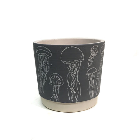 Pot, Cement, 4in, Jelly Light Blue