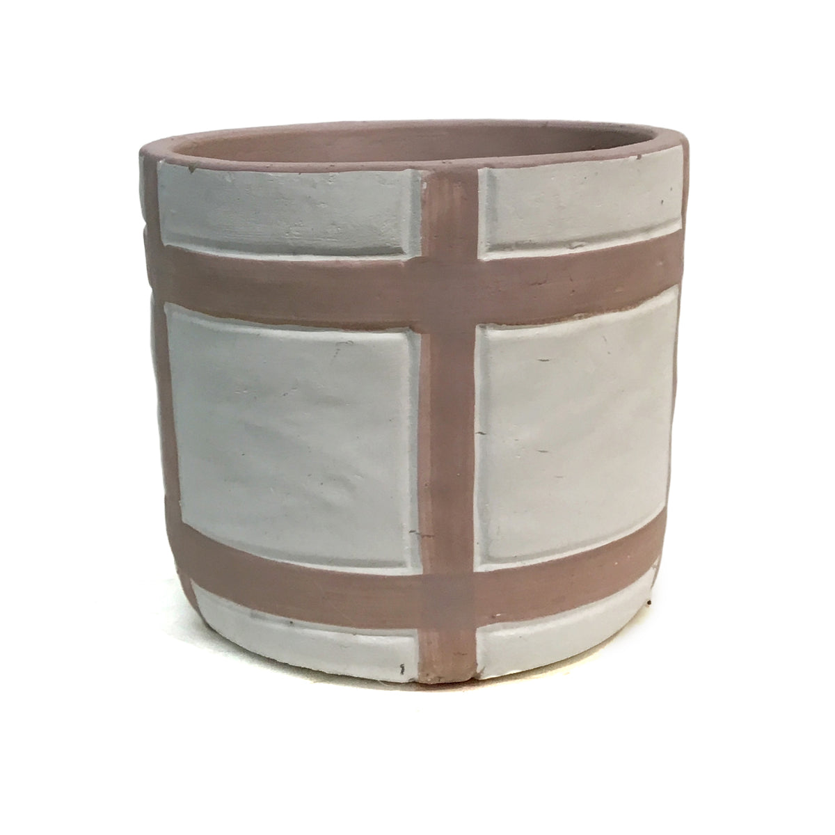 Pot, Cement, Medium, Sim, White Grid
