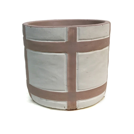 Pot, Cement, Medium, Sim, White Grid