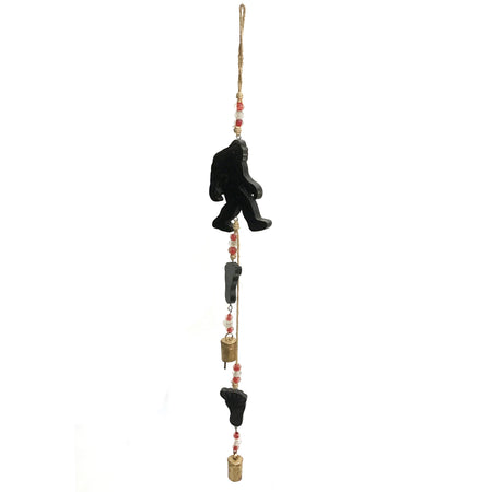 Mango Wood Bell Chime, Bigfoot, Vintage Black