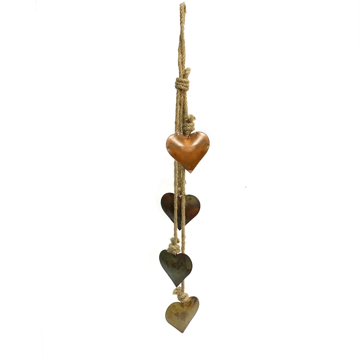 String of Iron Hearts, Flamed Copper 19"