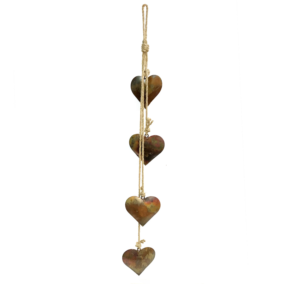String of Iron Hearts Flamed Copper 19"