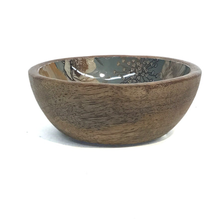 Mango Wood Bowl- Birds Retro Mini 4"