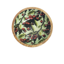 Load image into Gallery viewer, Mango Wood Bowl- Cherries Mini 4"
