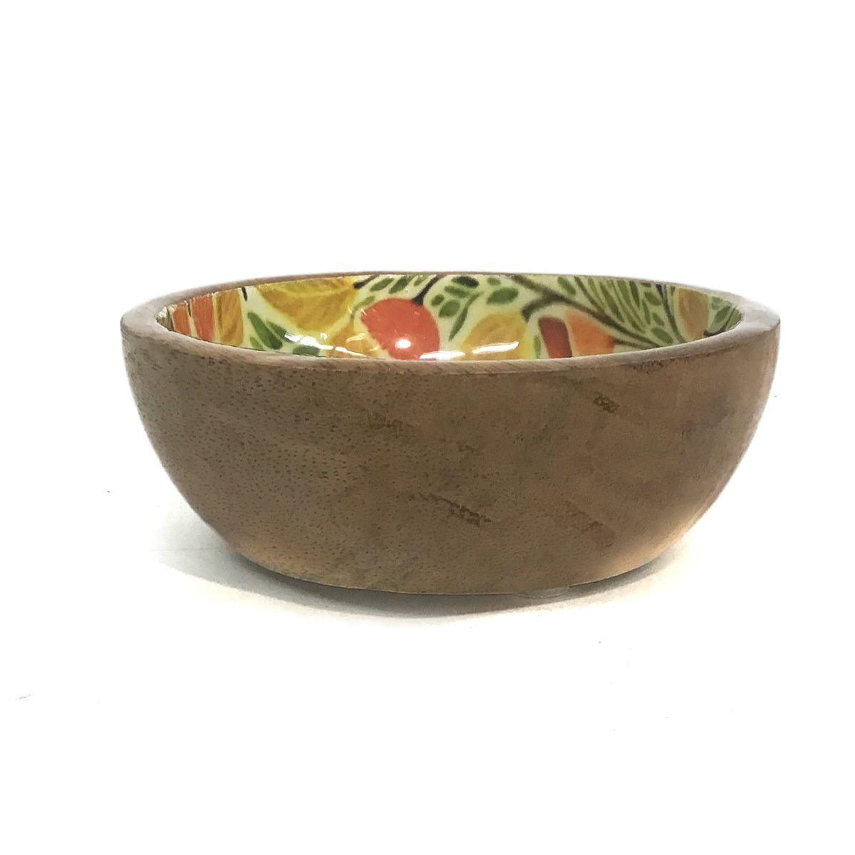 Mango Wood Bowl- Birds Floral Mini 4"