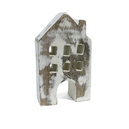 Decor, Hand-Painted Mango Wood Row House