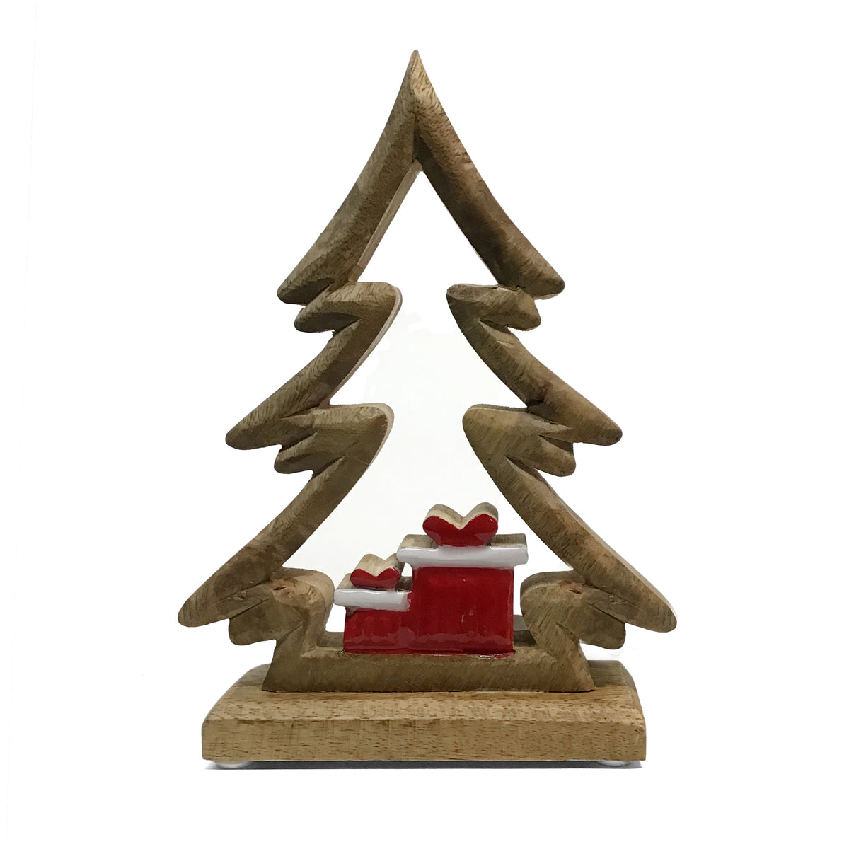 Mango Wood Standing Tree Tabletop Decor 9"