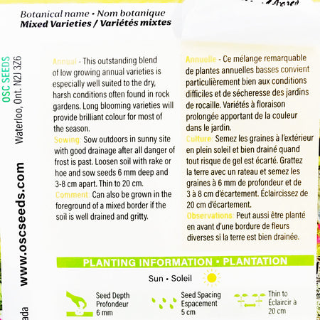 Rock garden Seeds, OSC
