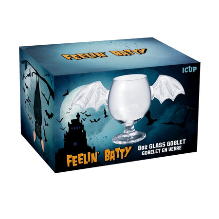 Glass Goblet, Feeling Batty, 8oz