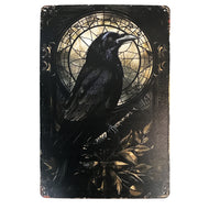 Wall Sign, Metal, Black Raven