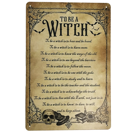 Wall Sign, Metal, To Be A Witch