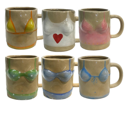 Stoneware Mug, 12oz, Bikini, 6 Assorted