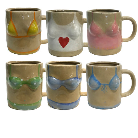 Stoneware Mug, 12oz, Bikini, 6 Assorted