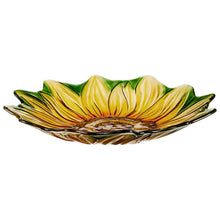 Load image into Gallery viewer, Birdbath, Embossed Glass 18in, Sunflower
